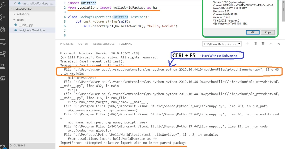 Attempted Relative Import With No Known Parent Package