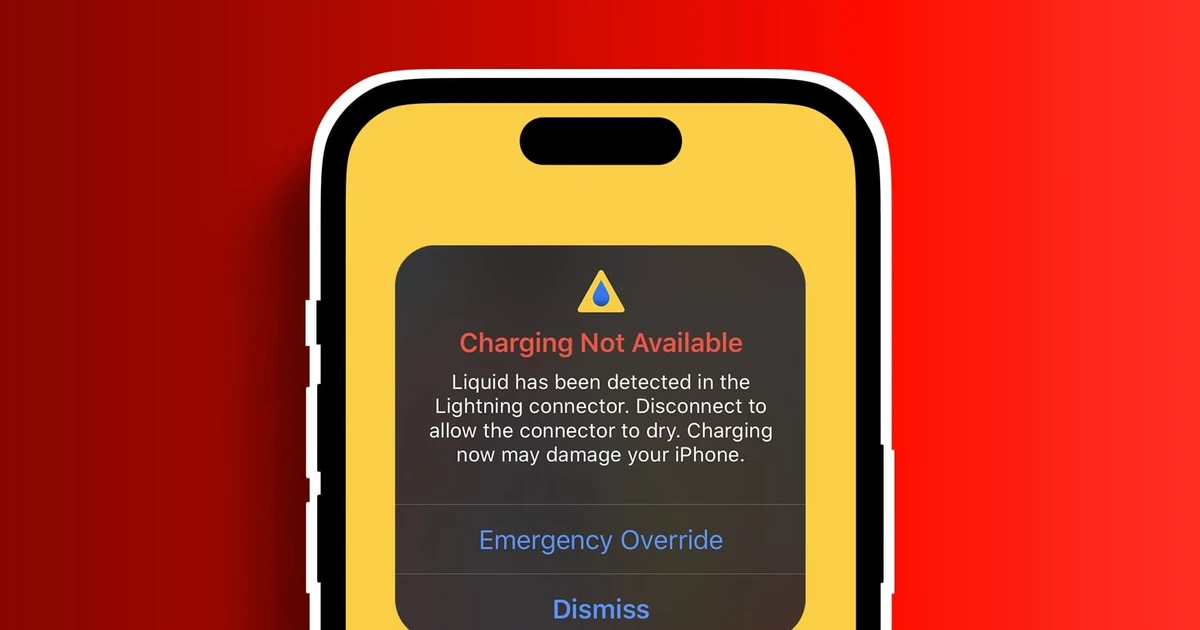 Liquid Detected In Lightning Connector Moisture Warnings